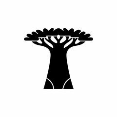 creative details Baobab tree icon Vector Illustration  