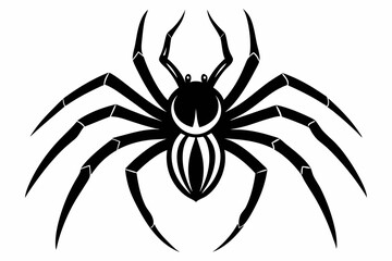 spider silhouette line art vector illustration with a white background
