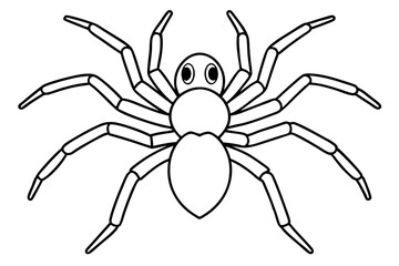 spider silhouette line art vector illustration with a white background