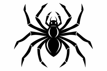 spider silhouette line art vector illustration with a white background