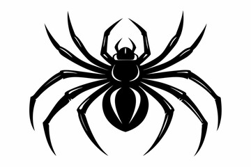 spider silhouette line art vector illustration with a white background