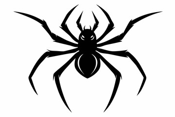 spider silhouette line art vector illustration with a white background