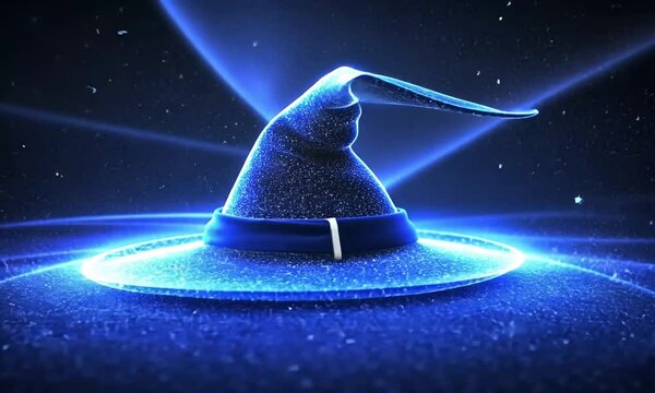magic hat of whitch glowing in the dark