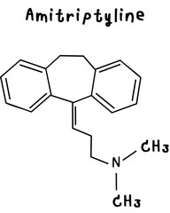 Fototapeta premium chemical structure of Amitriptyline illustration on transparency background