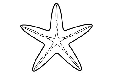 Fototapeta premium starfish silhouette line art vector illustration with a white background