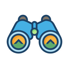 Binoculars Icon Representing Sightseeing and Scenic Viewing