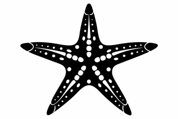 Fototapeta premium starfish silhouette line art vector illustration with a white background
