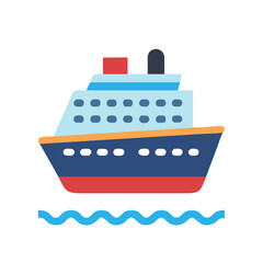 Cruise Ship Icon Representing Sea Travel and Ocean Voyage

Keywords: