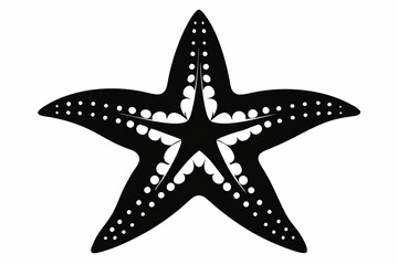 starfish silhouette line art vector illustration with a white background