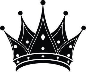 Royal Crown in Black | Elegant Silhouette Vector for Print, Craft & Luxury Design
