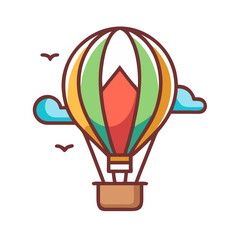 Fototapeta premium Hot Air Balloon Icon Representing Aerial Adventure and Scenic Sky Travel