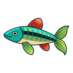 fish on a green background