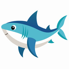 shark cartoon isolated on white