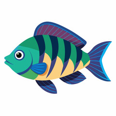 fish on a blue background