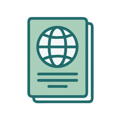 Passport Icon Representing International Travel and Identity Verification