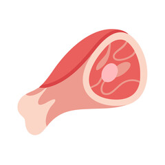 Raw Meat Leg Icon Representing Fresh Meat Cut and Butchered Protein