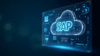 Futuristic sap cloud interface a sleek, futuristic...