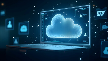 Futuristic sap cloud interface a sleek, futuristic...