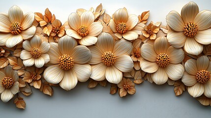 Rustic flower carving with detail high resolution photo
