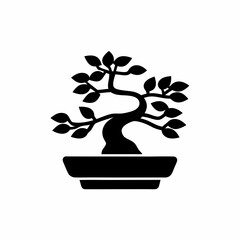 creative details bonsai tree icon Vector Illustration  