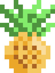 ドットで表現されたパイナップルのイラスト