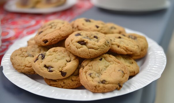 chocolate chip cookies at the Christmas bake sale, Generative AI