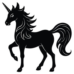 artistic designed unicorn silhouette vector isolate