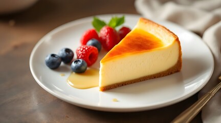 Delicious Creamy Cheesecake with Fresh Berries