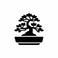 creative details bonsai tree icon Vector Illustration  