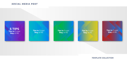 Tips for social media business marketing text here, colorful, tutorial, tips, post banner layout template background design element,