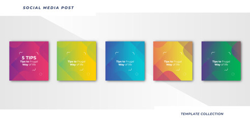 Tips for social media business marketing text here, colorful, tutorial, tips, post banner layout template background design element,