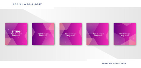 Tips for social media business marketing text here, colorful, tutorial, tips, post banner layout template background design element,