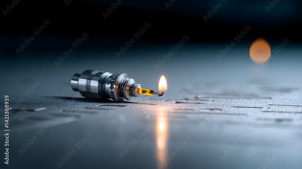 Leinwandbilder close up view of a heated metal 3d printing nozzle illuminated in a controlled studio environment fo