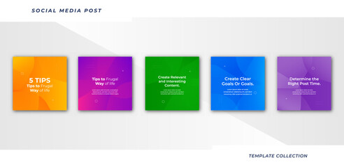 Tips for social media business marketing text here, colorful, tutorial, tips, post banner layout template background design element,