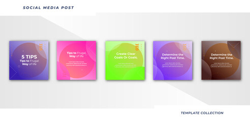 Tips for social media business marketing text here, colorful, tutorial, tips, post banner layout template background design element,