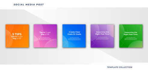 Tips for social media business marketing text here, colorful, tutorial, tips, post banner layout template background design element,