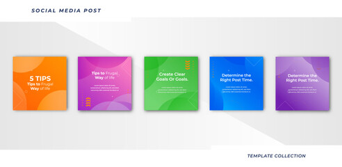 Tips for social media business marketing text here, colorful, tutorial, tips, post banner layout template background design element,