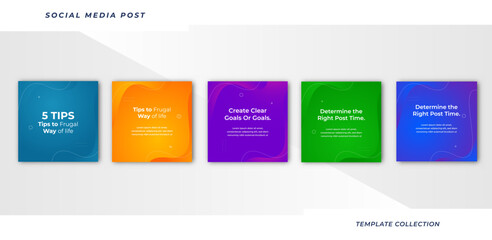 Tips for social media business marketing text here, colorful, tutorial, tips, post banner layout template background design element,