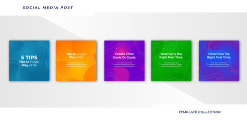 Tips for social media business marketing text here, colorful, tutorial, tips, post banner layout template background design element,