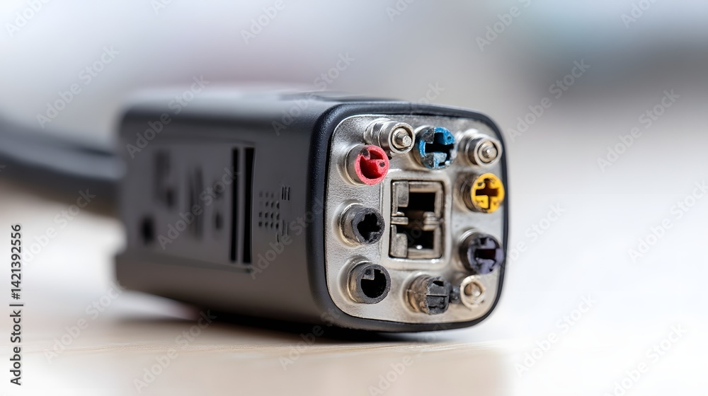 Aufkleber Detailed view of a Molex power cable connector a common component used to power classic computer hardware and electronics