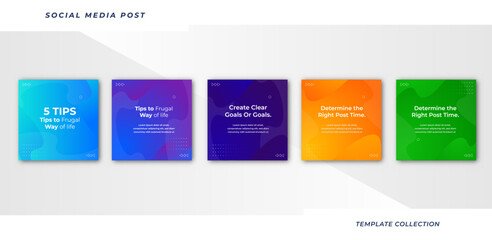Tips for social media business marketing text here, colorful, tutorial, tips, post banner layout template background design element,