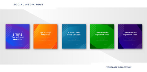 Tips for social media business marketing text here, colorful, tutorial, tips, post banner layout template background design element,