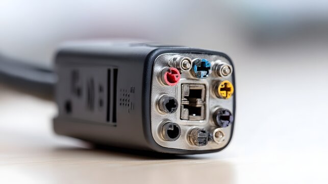 Detailed view of a Molex power cable connector a common component used to power classic computer hardware and electronics