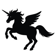 flying unicorn vector silhouette artwork