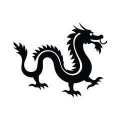 Fototapeta premium Chinese dragon icon vector silhouette illustration isolated on white background