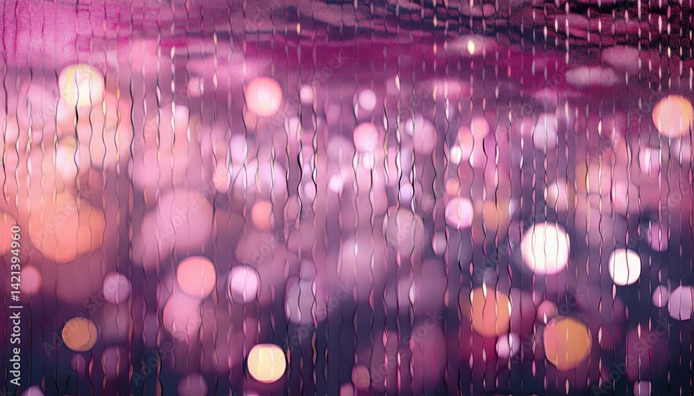 Aufkleber abstract purple bokeh light pattern with vertical paint drips for romantic design, digital art backg