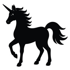 paling unicorn silhouette isolated on white background