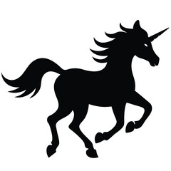 vector of unicorn running isolated on white