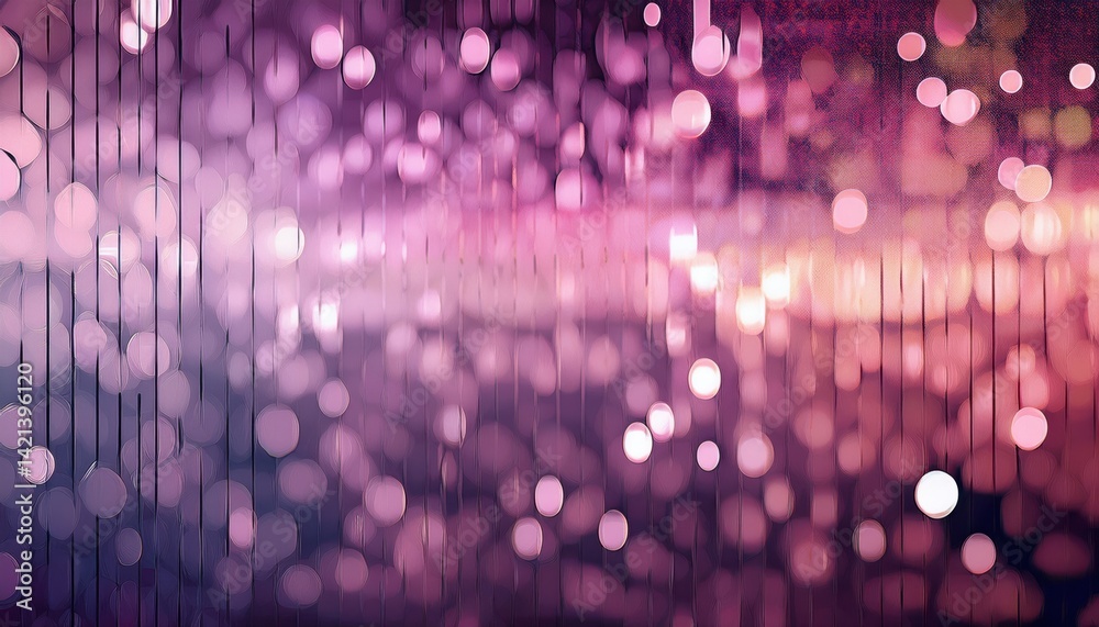Poster abstract purple bokeh light pattern with vertical paint drips for romantic design, digital art backg