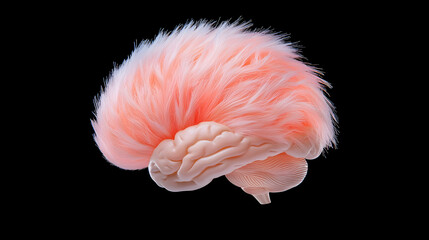 Pink Fluffy Brain Anatomy Studio Shot